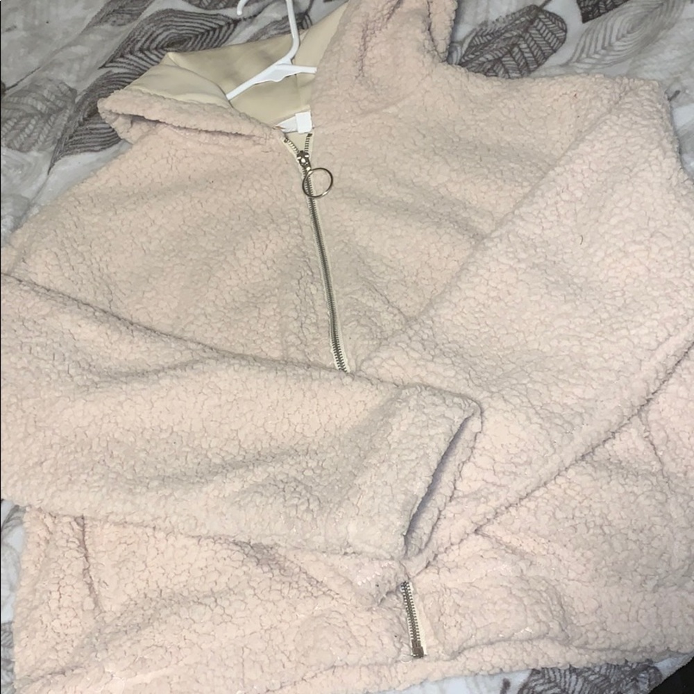 Cropped teddy bear sweater